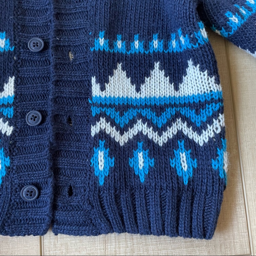 Janie and Jack baby boy blue winter cardigan sweater - Picture 2 of 10